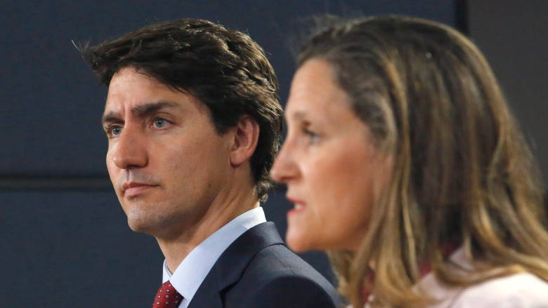 Prime Minister Justin Trudeau and Foreign Affairs Minister Chrystia Freeland (Patrick Doyle/Canadian Press)