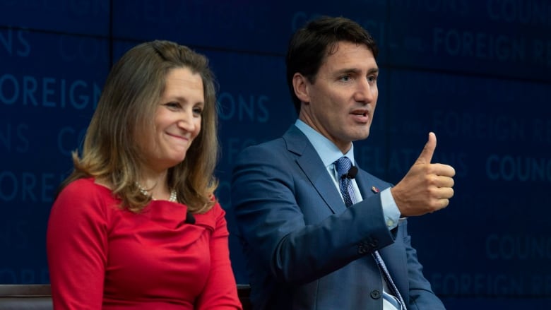 Prime Minister Justin Trudeau and Foreign Affairs Minister Chrystia Freeland attend the G20 and the USMCA signing with Mexico and the U.S. (Adrian Wyld/Canadian Press)