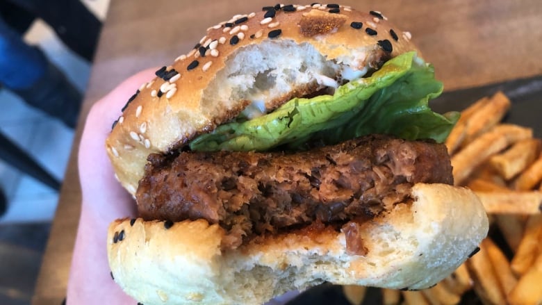 For some health experts, the jury is still out on whether or not a processed plant-based burger is healthier than eating beef. (Elizabeth Chorney-Booth)