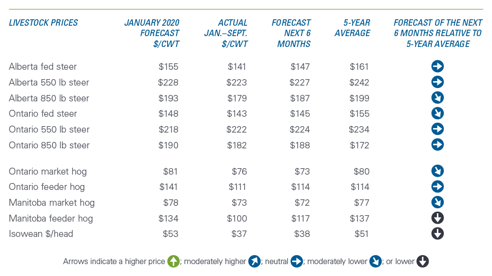 Sources: Statistics Canada, AAFC, USDA, CanFax, CME Futures, and FCC calculations