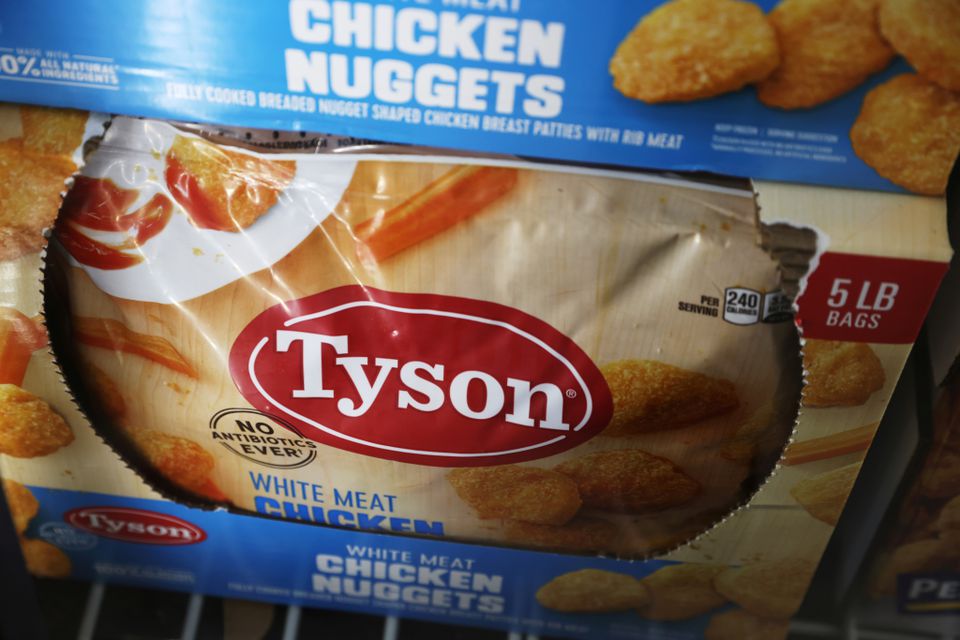 Tyson Chicken Nuggets, owned by Tyson Foods, are seen for sale in Queens, New York, U.S., November 16, 2021. REUTERS/Andrew Kelly/File Photo