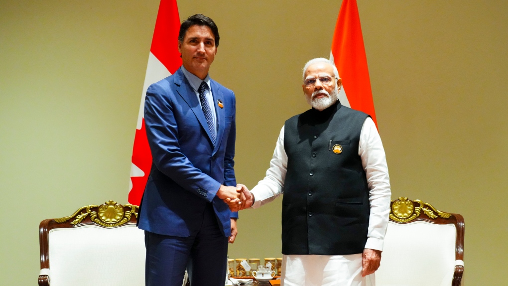 rime Minister Justin Trudeau takes part in a meeting with Indian Prime Minister Narendra Modi during the G20 Summit in New Delhi, India on Sunday, Sept. 10, 2023. THE CANADIAN PRESS/Sean Kilpatrick
