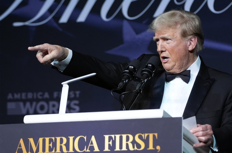 President-elect Donald Trump speaks during an America First Policy Institute gala at his Mar-a-Lago estate, Thursday, Nov. 14, 2024, in Palm Beach, Fla. THE CANADIAN PRESS/AP-Alex Brandon